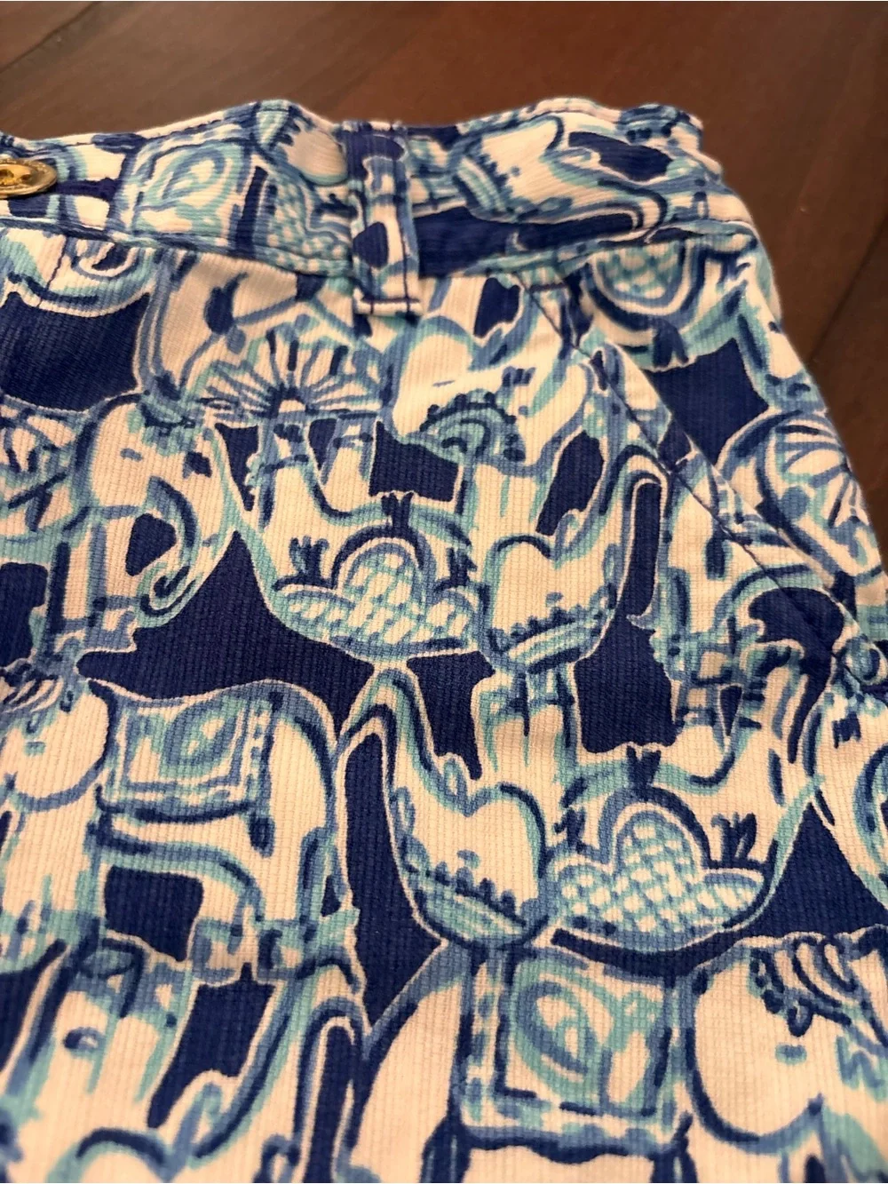 Girls Lilly Pulitzer Navy & White Elephant-Print Shorts